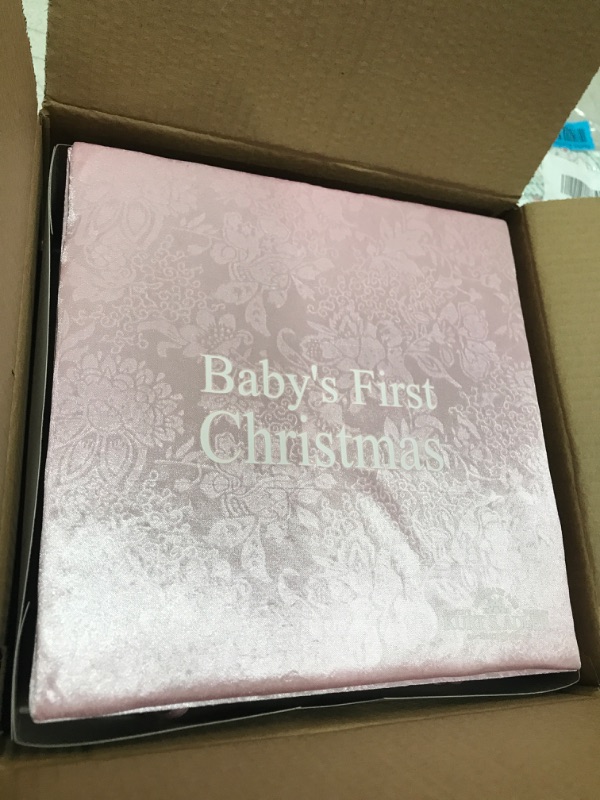 Photo 2 of KSA 4-Piece Pink Baby's First Christmas Girl Glass Ornament Boxed Gift Set