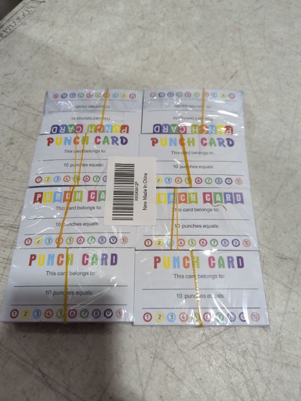 Photo 2 of 304 Pieces Punch Cards, Incentive Loyalty Reward Card Student Awards Loyalty Cards for Business Classroom Kids Behavior Students, Teachers 3.5 x 2 Inch (Styles 1)