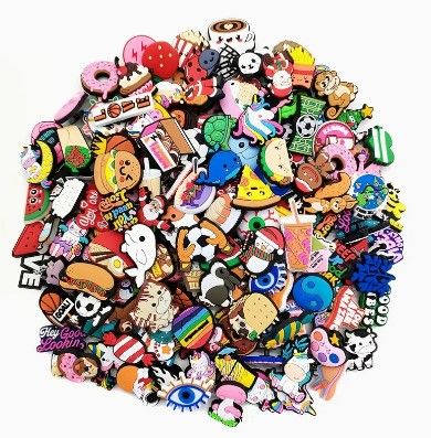 Photo 1 of 160pcs Cute Cartoon Pattern Decorative Charms For Clogs, Bubble Slides Sandals PVC Shoes Accessories 
