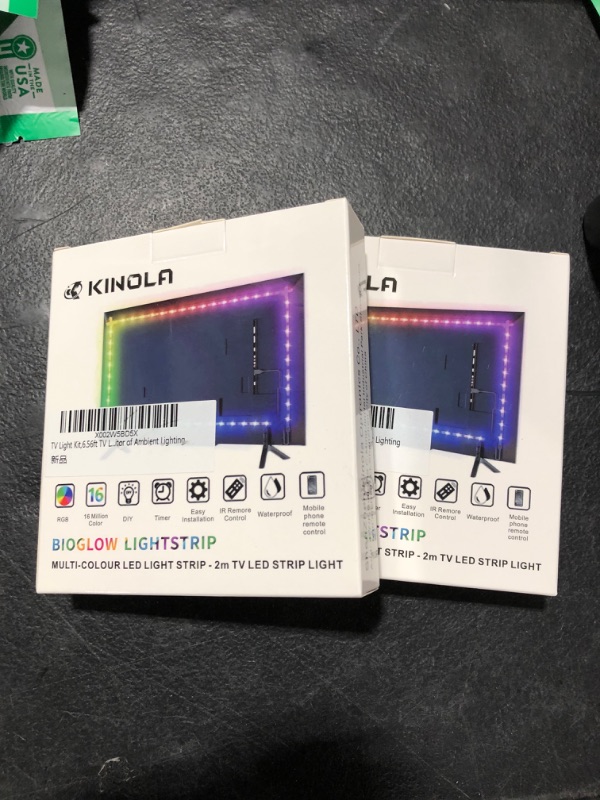 Photo 1 of 2 PACK Jinlai TV Light Kit,6.56ft TV Led Backlight,USB Led Light Strip ,for 40-60 inch TV, Computer, Bedroom, Gaming Monitor of Ambient Lighting
