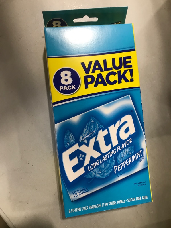 Photo 2 of (8 PACK) Extra Peppermint Sugarfree Gum, value pack , 8 Count
