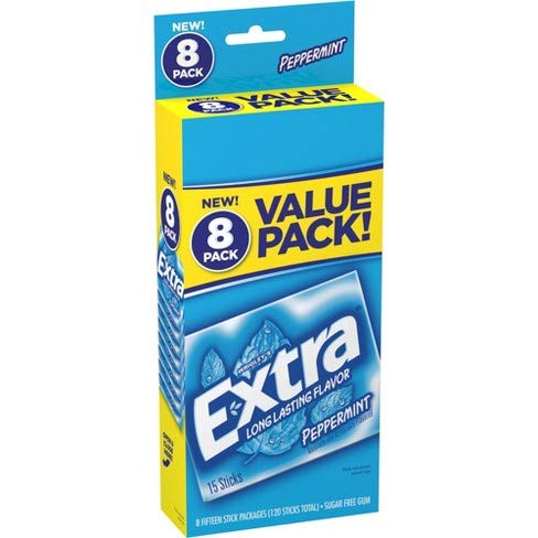 Photo 1 of (8 PACK) Extra Peppermint Sugarfree Gum, value pack , 8 Count
