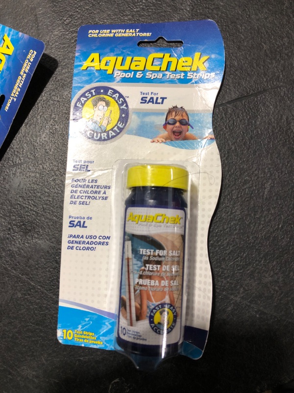 Photo 2 of 2 PACK Aquachek Salt Water Swimming Pool Test Strips, White - 10 count