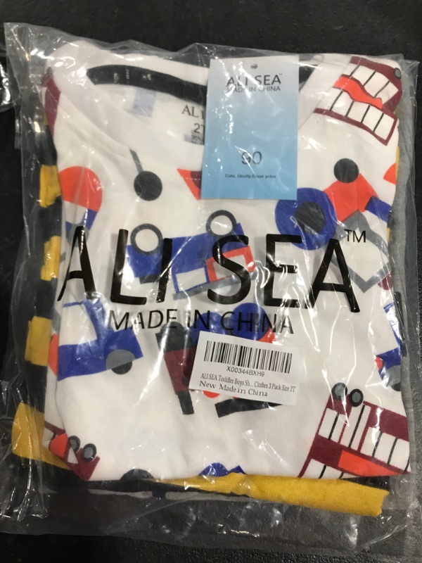 Photo 2 of ALI SEA Boys Summer Shirts Kids Cotton Short Sleeve Top Crewneck Clothes 2-7 Years Nadxt042 2-3T