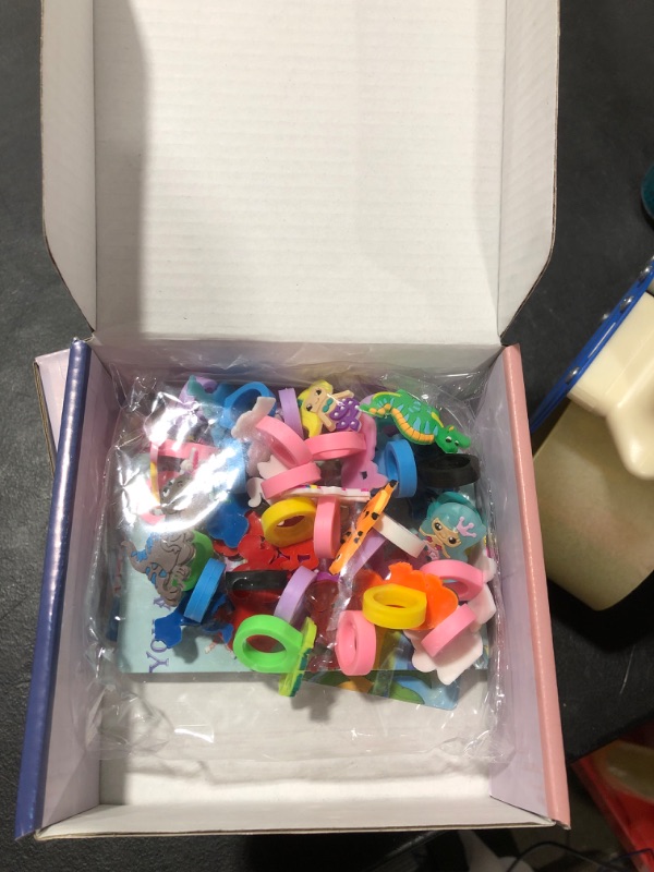 Photo 2 of DASDSA 28 Pack Party Favor Dinosaur Unicorn Flamingo Mermaid Ring