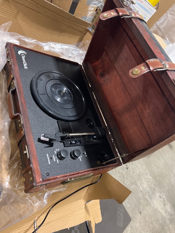 Photo 2 of ClearClick Vintage Suitcase Turntable with Bluetooth & USB - Classic Wooden Retro Style