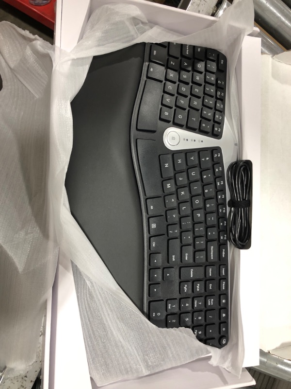 Photo 2 of Nulea Ergonomic Keyboard, Wired Split Keyboard with Pillowed Wrist and Palm Support, Featuring Dual USB Ports, Natural Typing Keyboard for Carpal Tunnel, Compatible with Windows/Mac