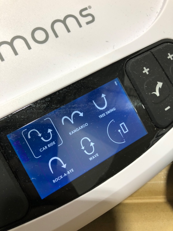Photo 1 of 4moms mamaRoo 4 Multi-Motion Baby Swing + Safety Strap Fastener, Bluetooth Baby Swing with 5 Unique Motions, Cool Mesh Fabric, Dark Grey