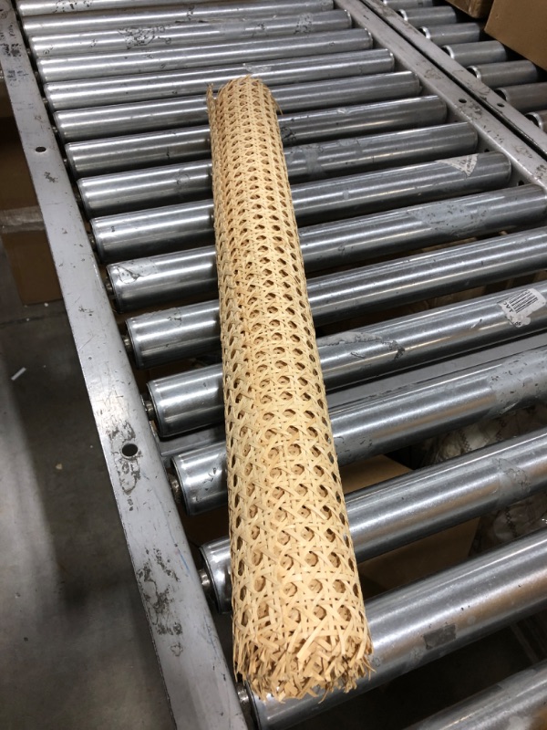 Photo 2 of 24" Width Rattan Cane Webbing Rattan Cane Webbing Roll 3 Feet Hexagon Weave Mesh 1/2 Inch Pre-Woven Cane Net Open Weave Wicker Cane Webbing Rattan Sheets Natural Material for Cabinet Chair (3 Feet)