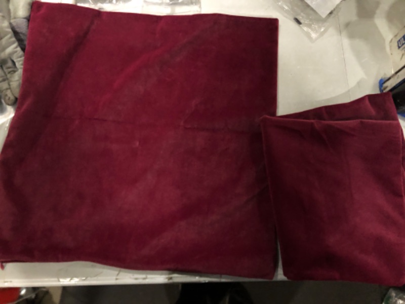Photo 1 of 2 pillow cases burgundy 16x16