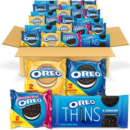 Photo 1 of OREO Cookies Variety Pack OREO Original OREO Golden OREO Double Stuf & OREO Thins Halloween Snacks 56 Snack Packs exp. 03/2023
