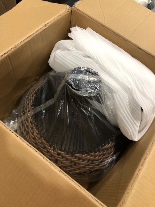 Photo 1 of Arturesthome Rattan Pendant Light for Kitchen Island, Wicker Chandelier, Handmade Woven Hanging Ceiling Lighting Fixtures Lampshade for Living Room Bedroom 40cmx40cm