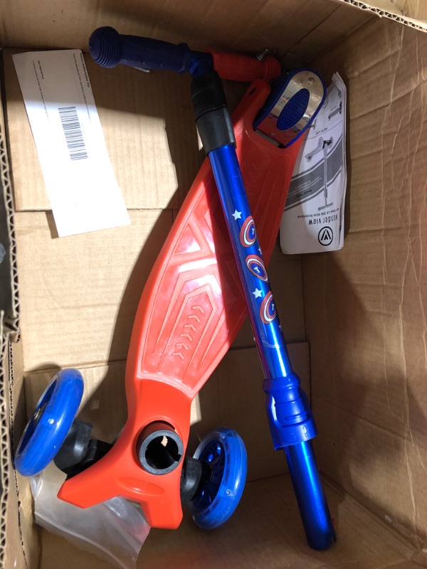 Photo 1 of 3 Wheel Scooter for Kids, Kids Scooter with Light Up Wheels, Sturdy Deck Design, and 4 Height Adjustable Suitable for Kids Ages 3-12 Blue