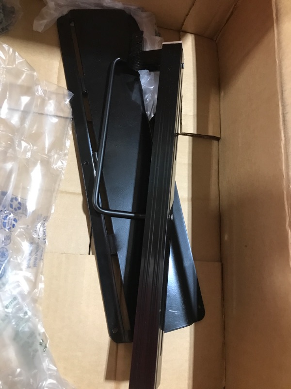 Photo 1 of Zhio Kitchen Utensil Rack, Stainless Steel Wall Mounted Kitchen Hanging Rack with 2 Knife Holder & 1 Dishcloth Holder & 8 S Hooks for Hanging Knives, Spatulas, Pot, Pan, ZHUS-4MRX, Black