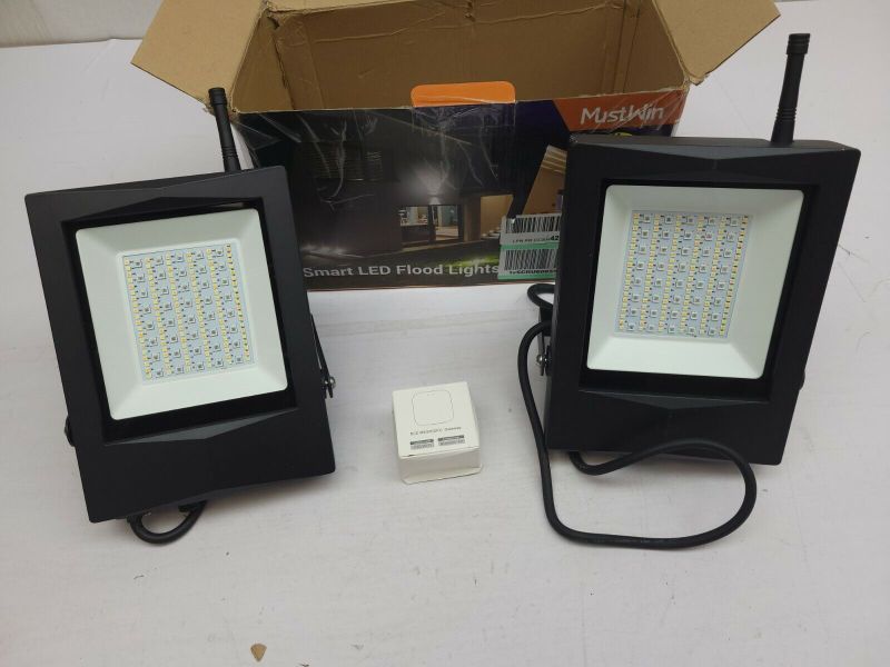 Photo 1 of MustWin RGBCW 60W Smart Flood Light w/ Hub WiFi App Control Alexa Google AM7
