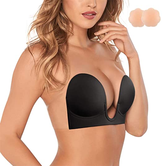 Photo 1 of BRABIC Plunge Strapless Sticky Push Up Bra Backless Adhesive Invisible, with Nipple Covers SIZE L 