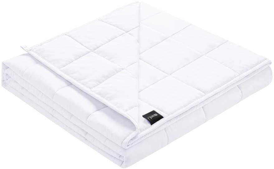 Photo 1 of ZonLi Weighted Blanket (60''x80'',20lbs, White), Cooling Weighted Blanket for Adults, High Breathability Heavy Blanket, Soft Material with Premium Glass Beads
