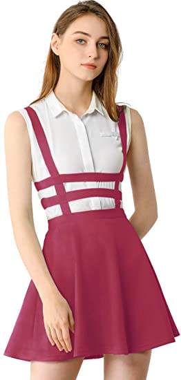 Photo 1 of Allegra K Women's St Patrick's Day Pleated A-Line Elastic Waist Kawaii Mini Braces Suspender Skirt--NO SIZE LISTED
