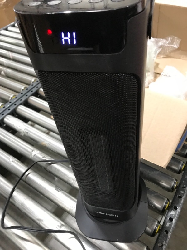 Photo 2 of 24" Space Heater, Voweek 1500W PTC Fast Heating Ceramic Heater for Office, Large Room, Indoor Use, Bedroom, Electric Heater with Thermostat, Remote, 3 Modes, ETL Certified, 12H Timer, 90° Oscillating
