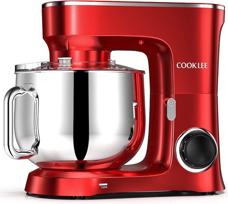 Photo 1 of 
COOKLEE Stand Mixer, 9.5 Qt. 660W 10-Speed Electric Kitchen Mixer with Dishwasher-Safe Dough Hooks, Flat Beaters, Wire Whip & Pouring Shield Attachments for Most Home Cooks, SM-1551, Ruby Red
