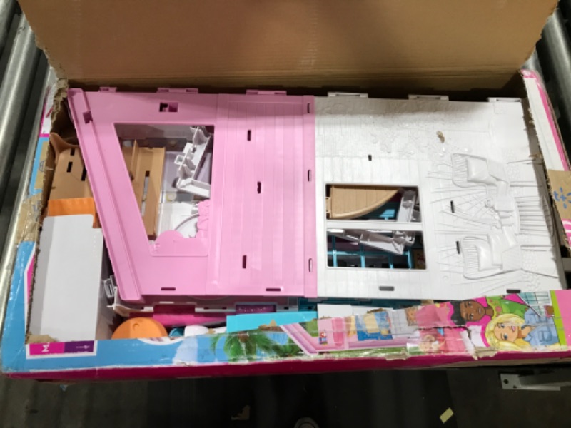 Photo 1 of Barbie Doll House Playset, Malibu House with 25+ Themed Furniture & Accessories, 6 Rooms Including 2-In-1 Transformations

