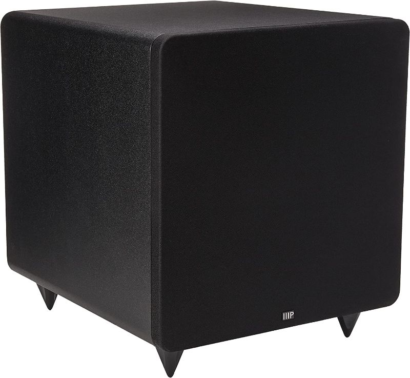 Photo 1 of Monoprice SW-10 150 Watt RMS (300 Watt Peak) Powered Subwoofer 10in, Ported Design, Variable Phase Control, Variable Low Pass Filter, for Home Theater
