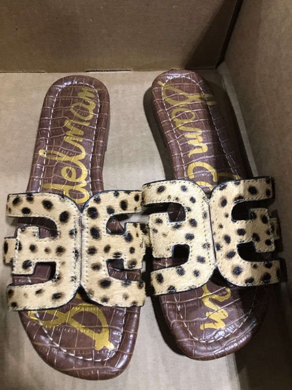 Photo 2 of 5.5 Sam Edelman Bay Calf Hair Leopard Print Slide Sandals