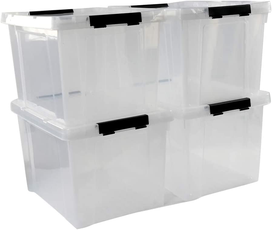 Photo 1 of 4 34qt IRIS storage bins with latch