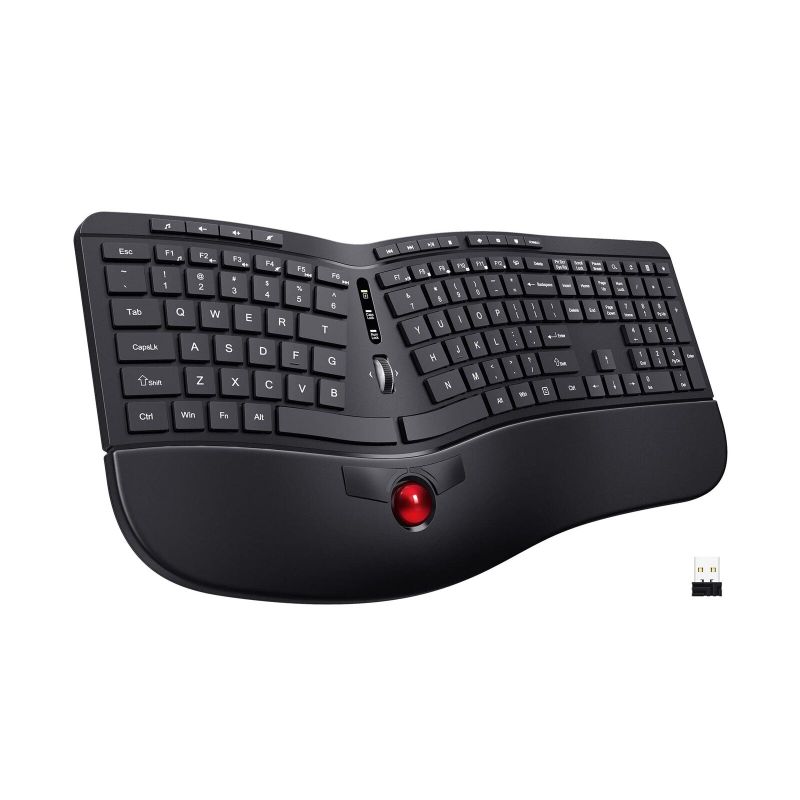 Photo 1 of Ergonomic Keyboard, 2 in 1 Split Keyboard and Trackball Mouse Combo Design wi...
