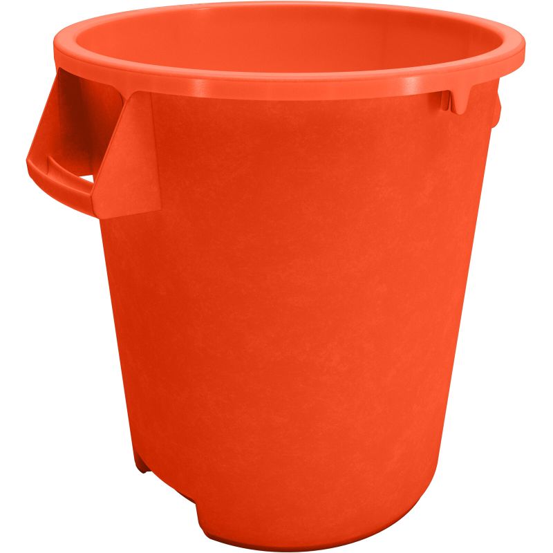 Photo 1 of 84101024 - Bronco™ Round Waste Bin Trash Container 10 Gallon - Orange
