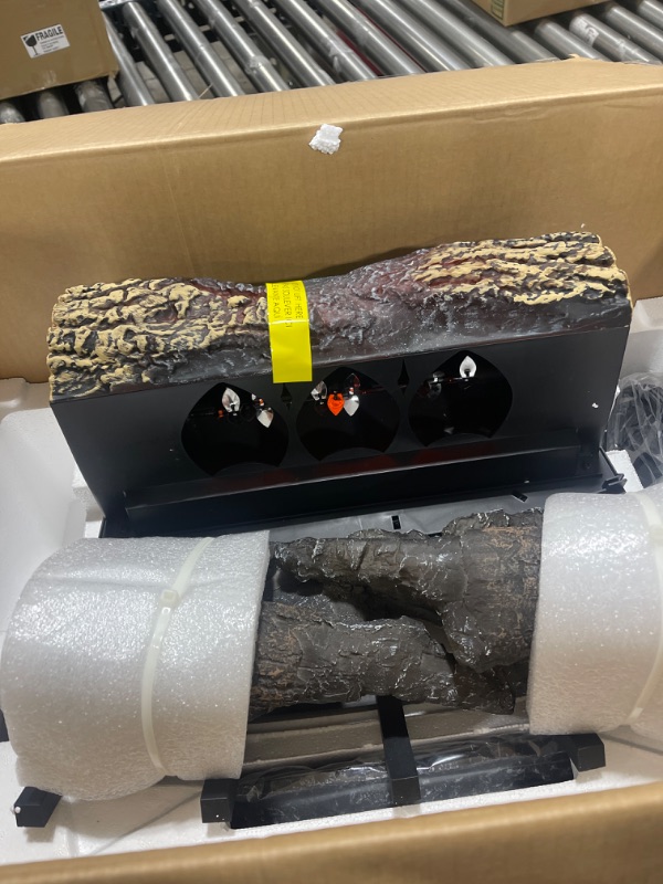 Photo 1 of Dimplex Revillusion Electric Fireplace Log Insert - 20 Inch Faux Wooden Logs, Plug in Electric Heater + Glowing Ash Mat; Remote Control Included - Supplemental Zone Heat | Model #DLG920
