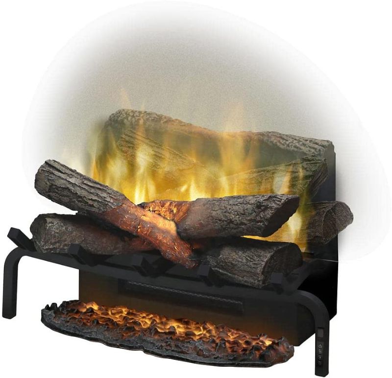 Photo 1 of Dimplex Revillusion Electric Fireplace Log Insert - 20 Inch Faux Wooden Logs, Plug in Electric Heater + Glowing Ash Mat; Remote Control Included - Supplemental Zone Heat | Model #DLG920
