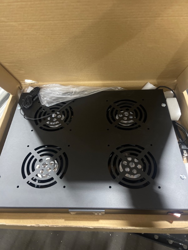 Photo 1 of Rack Mount Fan - 4 Fans Server Cooling System - 1U 19" Rackmount Cabinet Panel w/Adjustable Temperature Control (Heat Monitor - Digital Display) Alarm Sensor (Overheat Air Flow Exhaust) Tupavco TP1701