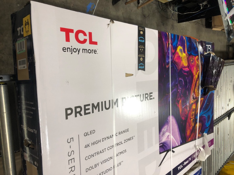 Photo 2 of TCL 75" Class 5-Series 4K UHD QLED Dolby Vision & Atmos, VRR, AMD FreeSync, Smart Roku TV - 75S555 (2022 Model)--box damaged