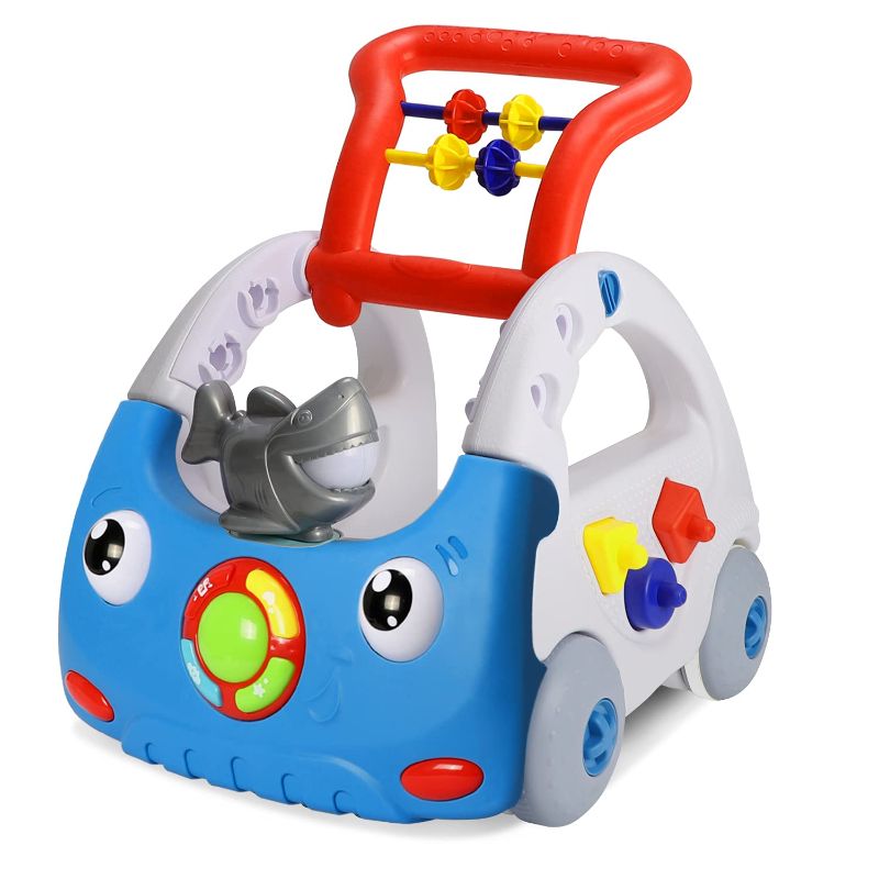 Photo 1 of EINSTEM Sit-to-Stand Baby Walker, Baby Toys 6 to 12, 12-18 Months, Toys for 1 Year Old Boy, Versatile and Sturdy 4 in 1 Toddlers Push and Pull Learning Musical Toys, Blue
