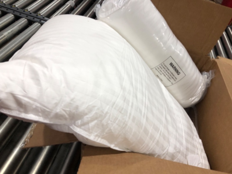 Photo 2 of 2 pack white pillows 20" x 28" - (ONE NEW - ONE USED) 