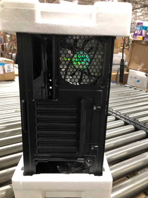 Photo 1 of MUSETEX ATX PC Case Pre-Installed 6Pcs 120mm ARGB Fans, Mid-Tower Computer Gaming Case, USB 3.0 Tempered Glass Phantom Black Computer Case, MN6-B