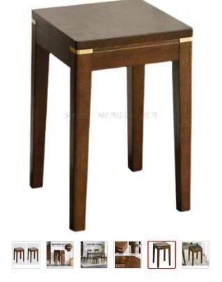 Photo 1 of 17" , 14" Solid wood small stool household bench living room dining table stool modern low stool square stool simple adult high stool wood