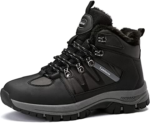 Photo 1 of Black Lamincoa Winter Snow Hiking Boots for Women Warm Faux-fur-lining Anti Slip Trekking Boots Size 39