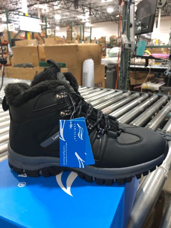 Photo 1 of Black Lamincoa Winter Snow Hiking Boots for Women Warm Faux-fur-lining Anti Slip Trekking Boots Size 37