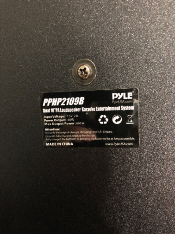 Photo 1 of Portable Bluetooth PA Speaker - 600W Dual 10” Rechargeable Indoor/Outdoor BT Karaoke Audio System - Party Lights, LED Display, FM/AUX/MP3/USB/SD, 1/4" in, Handle, Wheels - Wireless Mic, Remote Control