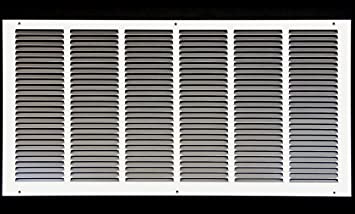 Photo 1 of 26" x 10" Return Air Grille - Sidewall and Ceiling - HVAC Vent Duct Cover Diffuser - [White] [Outer Dimensions: 27.75w X 11.75"h]
