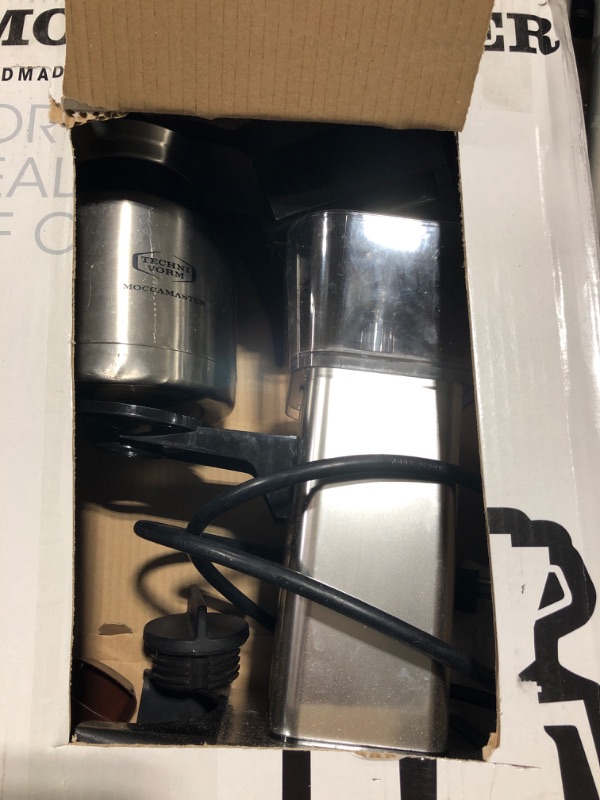 Photo 1 of Technivorm Moccamaster 79318 KBGT thermal Carafe 10-Cup Coffee Maker 40 Ounce, Off-White 1.25l & #4 White Paper Filters, 100-count per box Off-White Coffee Maker + Paper Filters, 100-count