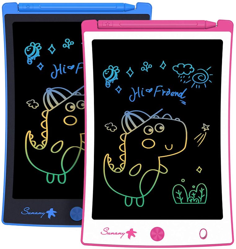 Photo 1 of 2 Pack 8.5 Inch LCD Writing Tablet,Boys Girls Toys Doodle Board Drawing Board Reusable Doodle Pad,Electronic Drawing Pad Toy for Kids Learning & Education Handwriting Aids (Pink and Blue)