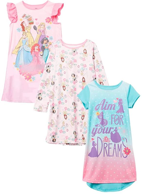 Photo 1 of Disney Girls' Princess | Frozen | Minnie Mouse 3-Pack Nightgown