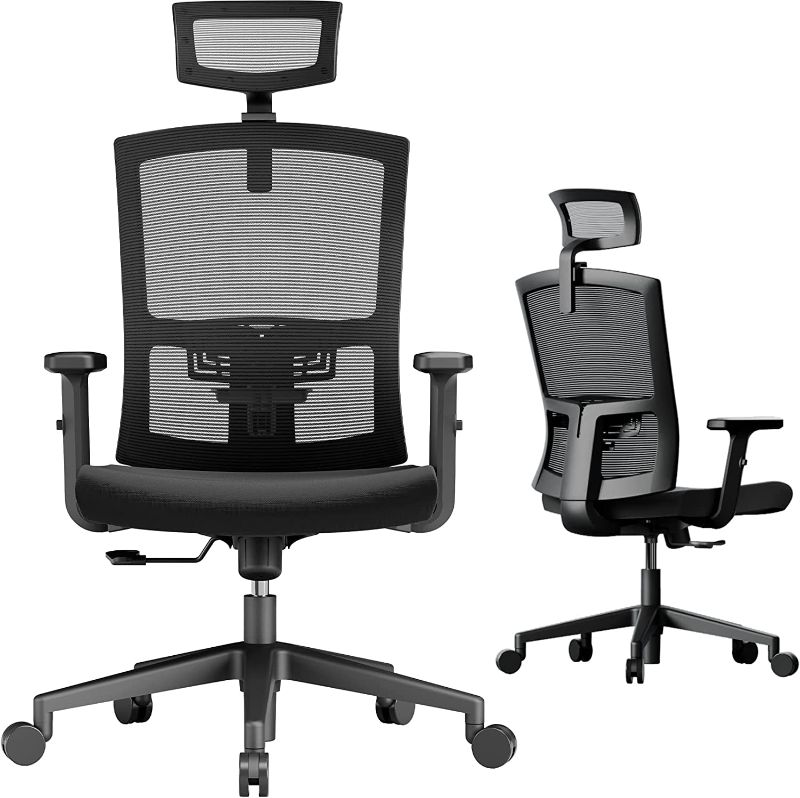 Photo 1 of NOBLEWELL Office Chair Ergonomic Office Chair with Large Seat, Lumbar Support Computer Chair, Desk Chair with Adjustable Headrest, Armrest

