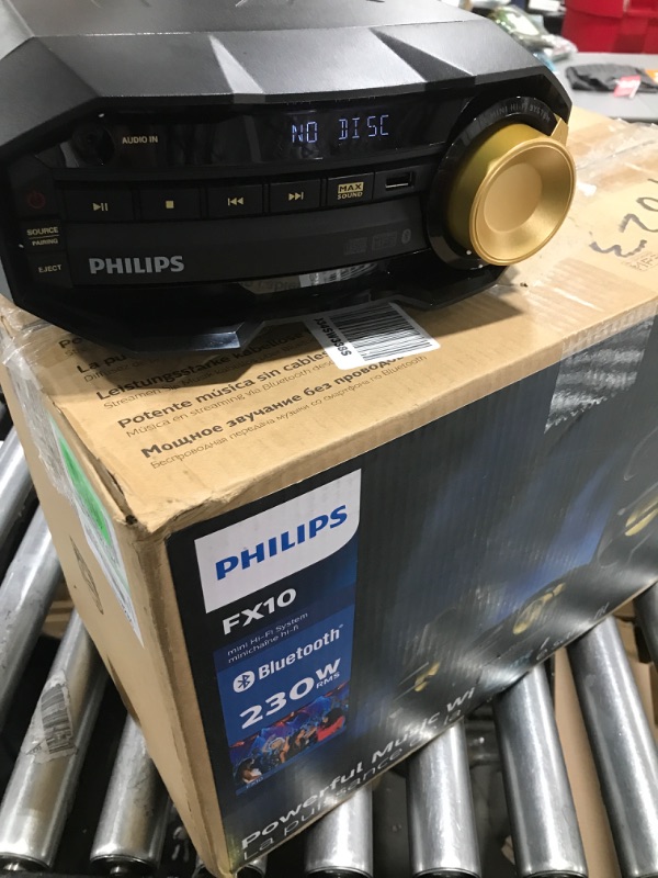 Photo 2 of Philips FX10 Bluetooth Stereo System for Home with CD Player , MP3, USB, FM Radio, Bass Reflex Speaker, 230 W