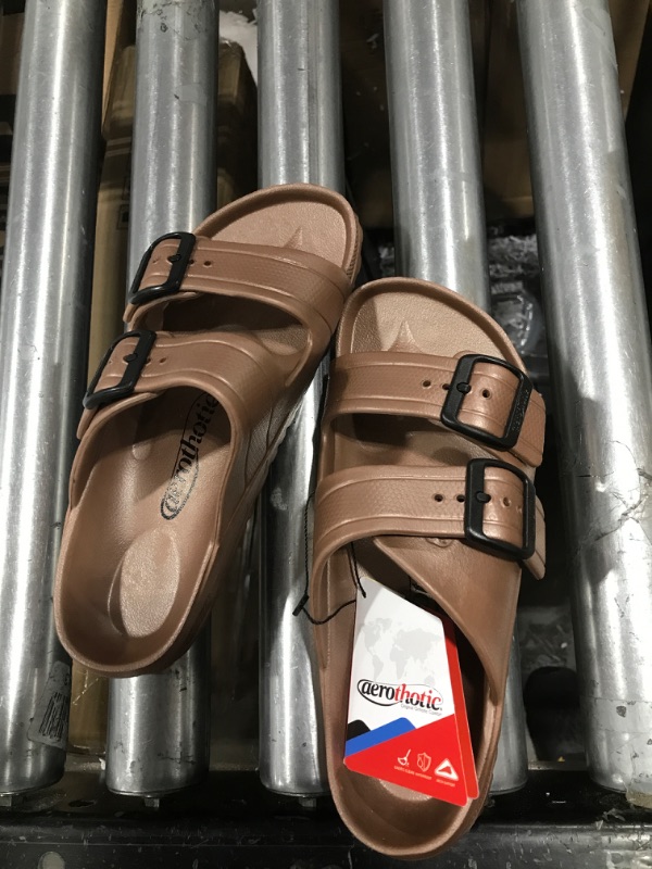 Photo 2 of AEROTHOTIC Water Friendly Light Weight EVA Sandals and Flip Flops for Women 6 Arcus Brown
