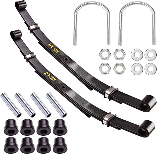 Photo 1 of 10L0L Golf Cart Heavy Duty Rear 3 Leaf Spring Kit with Bushings & Sleeves for Club Car DS 1981-UP
