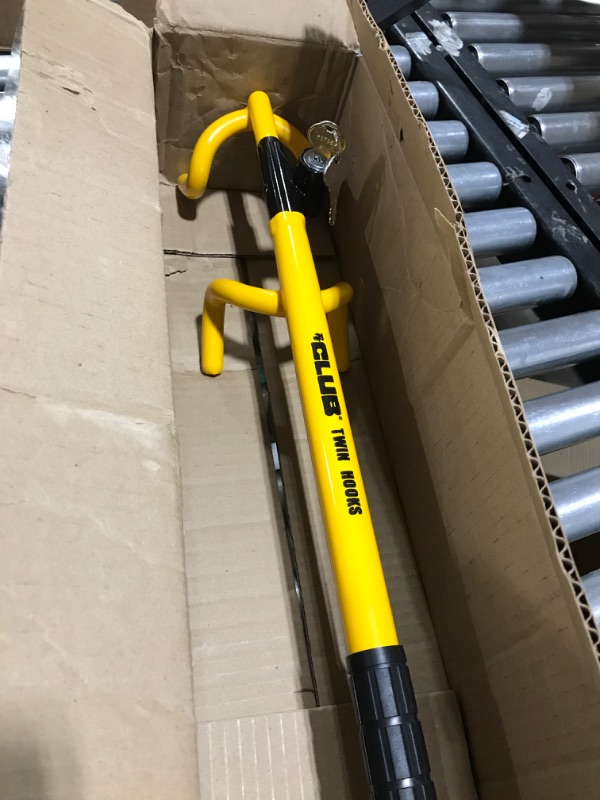 Photo 2 of The Club 3000 Twin Hooks Steering Wheel Lock, Yellow 